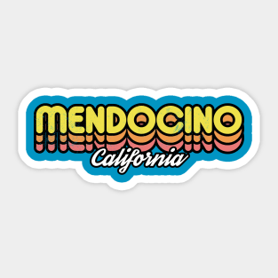 Retro Mendocino California Sticker